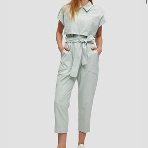 Sage colored Med jumpsuit w/belt